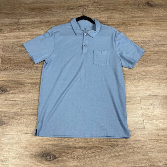 Mack Weldon Men's Short Sleeve Polo Shirt One Pocket Size L Blue‎ - Picture 1 of 8